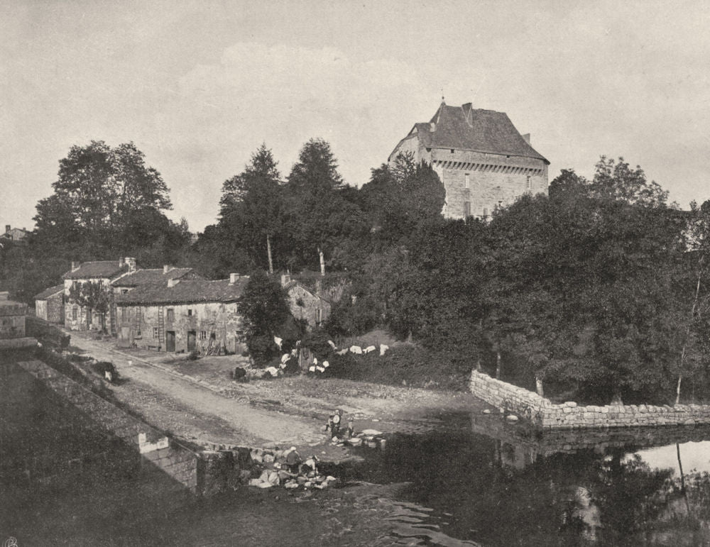 CREUSE. Pontarion 1904 old antique vintage print picture